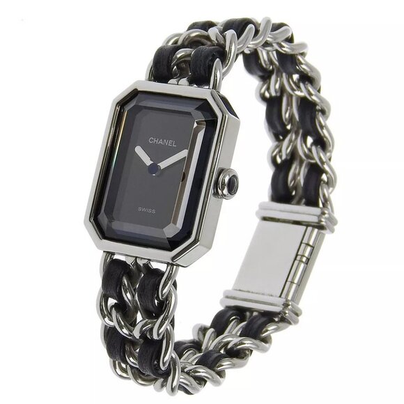 CHANEL Premiere S Watches H0451 blackDial Stainless Steel/Embossed Leather - Picture 1 of 6